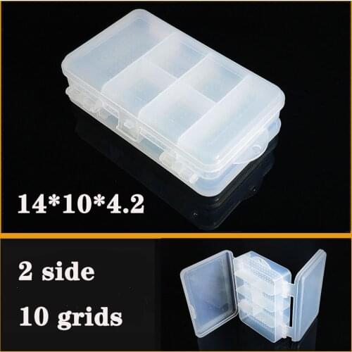 Plastic Storage two side 10 grid Box Practical Adjustable Compartment Jewelry Bead Screw Holder Case Display Organizer Container