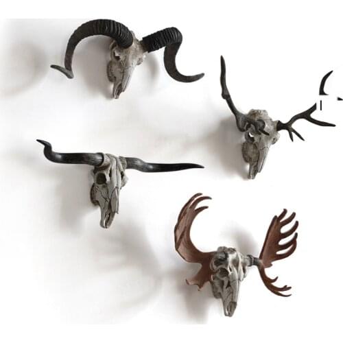 Retro antler antler animal skull home living room wall hanging creative bar wall deer head decorations