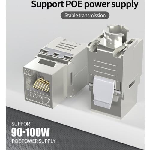 CNCOB Network Cat6 Cat6A Toolless Keystone Jack Full Shielded RJ45 10GB Shielded FTP Zinc Alloy Module Toolfree Termination 2pcs