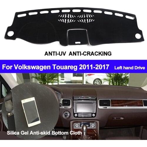 TAIJS Car Dashboard Cover Silicone Non-Slip Dash Mat Carpet For Volkswagen VW Touareg 2011 2012 2013 2014 2015 2016 2017