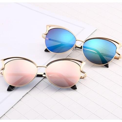 Ladies Cat Eye Sunglasses Women Sun glasses Alloy Frame UV400 Protection Brand Designer Retro Cat eye Glasses outdoor goggles