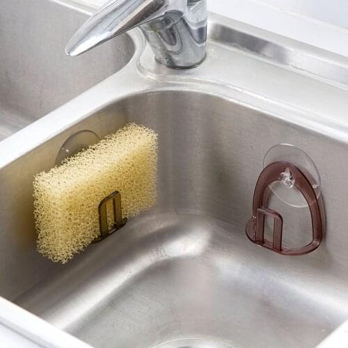 Kitchen Suction Cup Sink Drain Rack Sponge Storage Holder Kitchen Sink Shelf Water Sponge Storage Rack Hook Kitchen Organizer