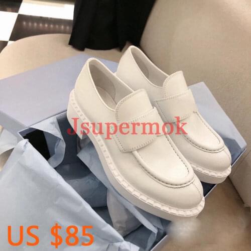Fashion england simple Genuine leather comfort casual white shoes women shoes sneakers women Platform Loafers shoes
