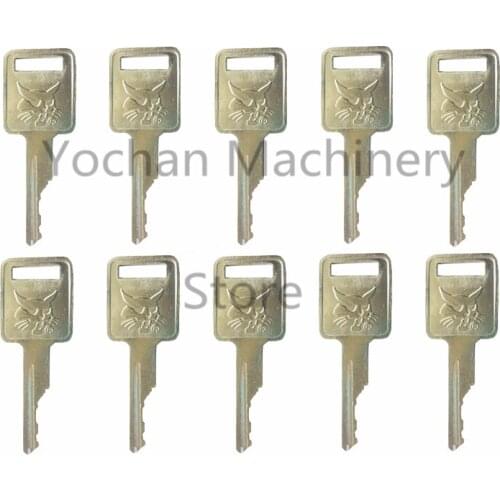 10 PCS Key For BOBCAT Ignition Starter Switch Fit Skid-Steer Track Loader Mini Excavator MT55 Free Shipping