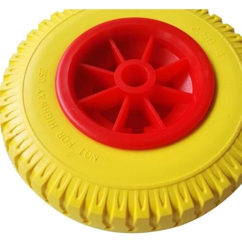 2 Pieces 10" 0.88" Spare Puncture Proof Tire on Red Wheel for Kayak Trolley/ Carrier/ Jockey Wheels