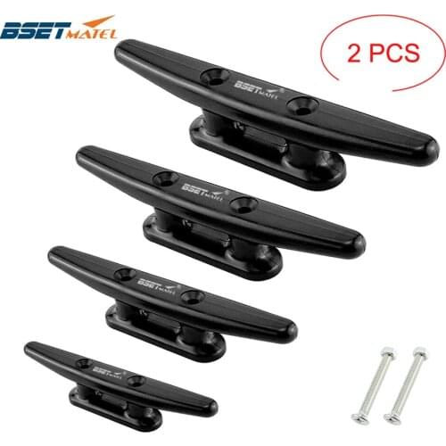 2X Nylon Low Flat Cleat Open Base Cleat With 2 Screws Marine Boat Yacht Deck Line Rope Tie Kayak Canoe Deck Hardware Accessories
