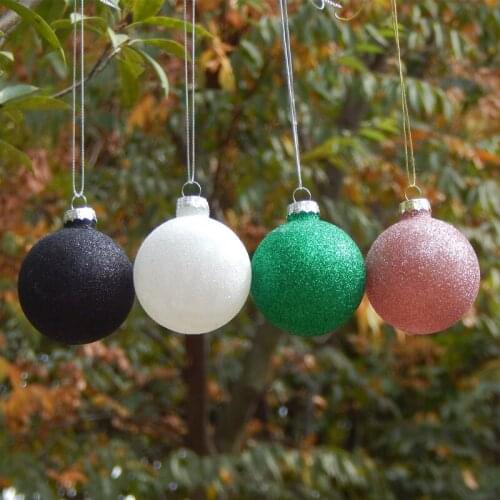 24pcs/pack Diameter=7cm Creative Colorful Powder Glass Pendant Christmas Tree Hanging Ornaments Home Decoration Friend Gift