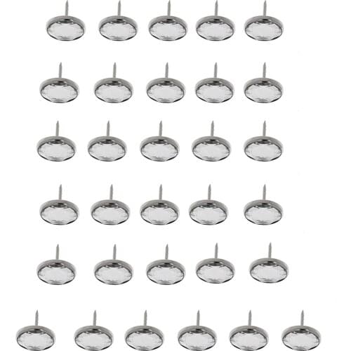 25 Pieces Crystal Sofa Headboard Buttons Nail Upholstery Decoration for DIY Crafts Leather Beds Furniture Home Decor - Silver
