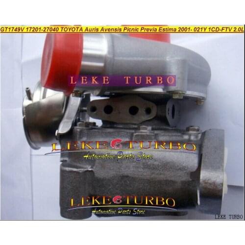 Free Ship Turbo GT1749V 17201-27040 801891-0001 721164-0006 801891 Turbocharger For TOYOTA RAV4 D4D 01- Previa 1CD-FTV 021Y 2.0L