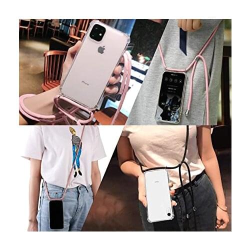 Transparent Crossbody Case for Xiaomi Redmi Note 10 10S 9S 9 9T 8T 8 7 6 5 Pro Max Lanyard Funda Transparent TPU Protect Cover
