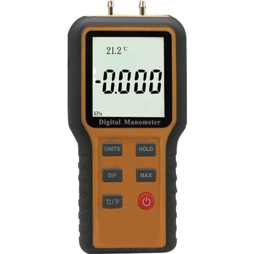 Digital Manometer Air Pressure Tester Handheld Differential Natural Gas Pressure Meter Adjustable Units HVAC Gas Pressure Tester