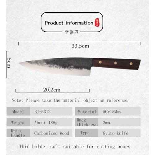 Deng 8-Inch Chef Knife Handmade Forged and Home Kitchen Slicing Meat Cleaver Favorite for Professionals
