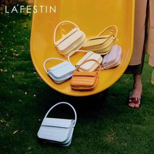 LA FESTIN Designer Handbag 2021 New Trendy Crocodile Pattern Small Square Bag Portable One-shoulder Messenger Leather Female Bag