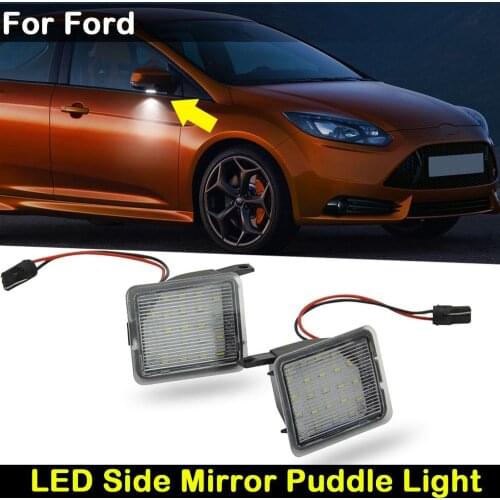 For Ford Focus C-Max Kuga Escape Mondeo White LED Side Mirror Pudlle Light