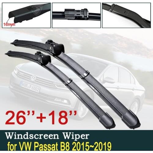 For Volkswagen VW Passat B8 2015~2019 Car Wiper Blade Front Windscreen Windshield Wipers Car Accessories 2016 2017 2018 2PCS
