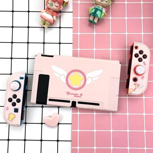 Hotsale Cute Pink Hard Front Back Cover Crystal Shell For Nintendo Switch JoyCon Controller Nintend Protective Case Dropshipping