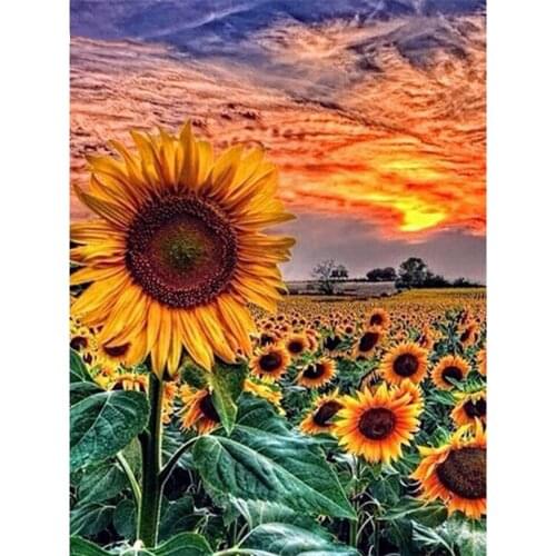 DIY 5D Full Square Diamond Paintings Mosaic Sunflowers Diamond Embroidery Sunflower DMC Cross Stitch Art Picture Home Decoration