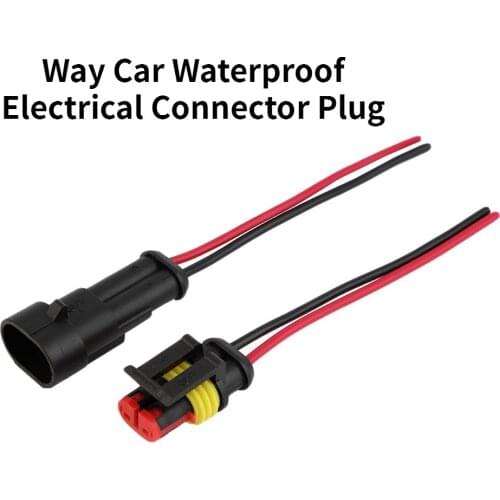 5 Kit 2 Pin Way Car Waterproof Electrical Connector Plug with Wire AWG Marine Way Male Connector with 10cm Wire