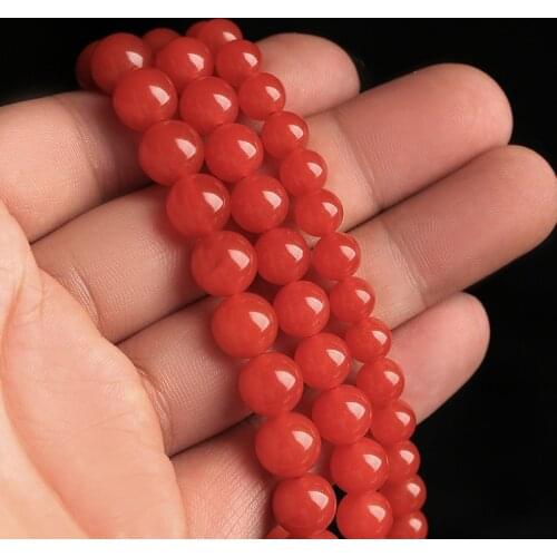 108Pcs 6/8/10MM Red Gem Round Agates Beads Natural Stones Spacers Wholesale Handmade For Charm Bracelet DIY Jewelry Making 21008