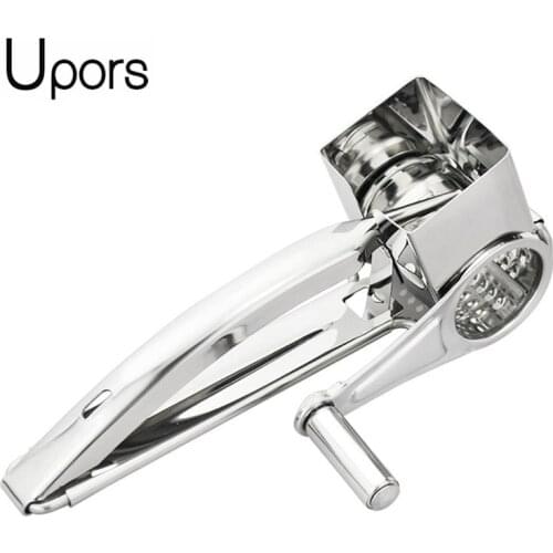 UPORS Stainless Steel Rotary Cheese Grater 4 Styles Butter Grater Manual Control Cheese Slicer Cutter Butter Shredder