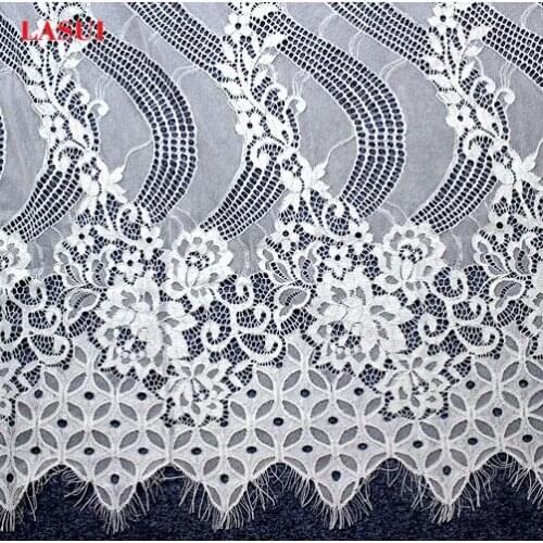 LASUI 2017 new 1.5m*3m =1 piece Good quality Eyelash French lace fabric Beautiful pattern DIY clothing Wedding dress C0139