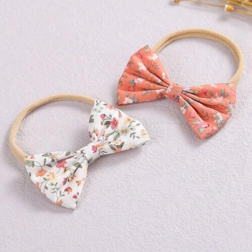 Cute Bow Elastic Children Headbands Print Toddler Turban Baby Girl Hair Bands Floral Kids Hairbands Hair Accessories Girls 2021