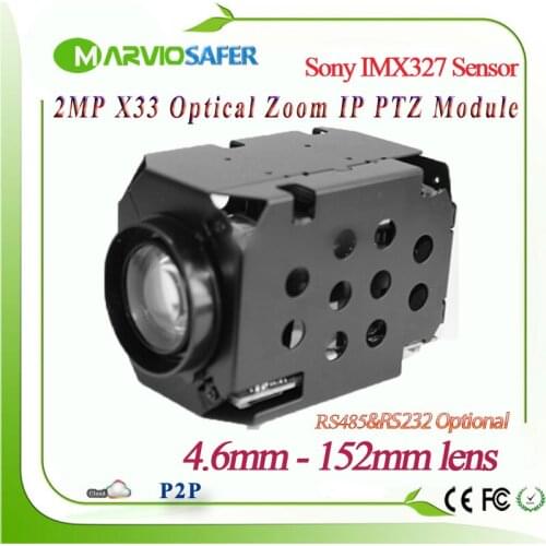 2.1MP FULL HD 1080P IP PTZ Network Camera Module 33X Optical Zoom 4.6-152mm Lens RS485/RS232 Support PELCO-D/PELCO-P Sony IMX327