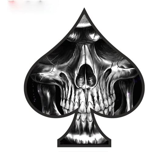 Three Ratels TZ-1344# 17.4*15cm Ace of Spades Skull car stickers funny car sticker auto decals