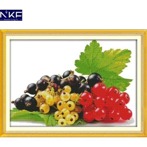 NKF Fresh Fruit Cross Stitch Kits Embroidery Needlework Sets Handmade 11CT 14CT Chinese Cross Stitch for Christmas Decoration