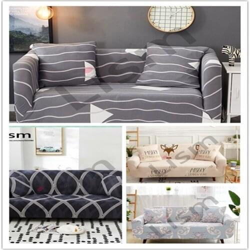 Single/double/three/four-seater stretch sofa cover fractal sofa cover for living room sofa cover L-shaped armchair cover