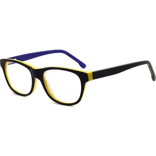 Optical Frames Eyewear Eyeglasses Cat Eye Unisex Men Women Boy Comfortable Acetate New School Stylish Yellow Blue 51BG24011