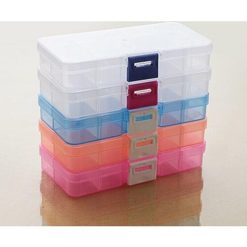 10 Grid Clear Plastic Storage Box Jewelry Bead Screw Organizer Container