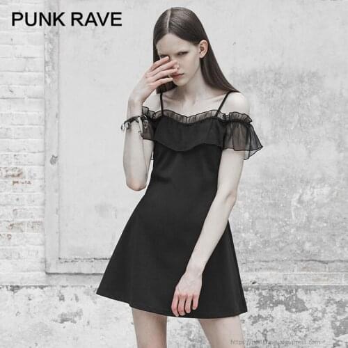 Летние платья с открытыми плечами PUNK RAVE China At AliExpress