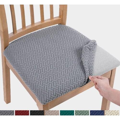 Removable Dining Chair Seat Cover Jacquard Dining Chair Covers Stretch Seat Cushion Slipcover for Dining Room Kitchen Chairs