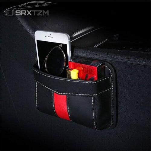 SRXTZM New Multifunctional Car Cell Phone Holder Black Mobile Phone Charge Box Holder Pocket Organizer Car Seat Bag Storage 1pcs