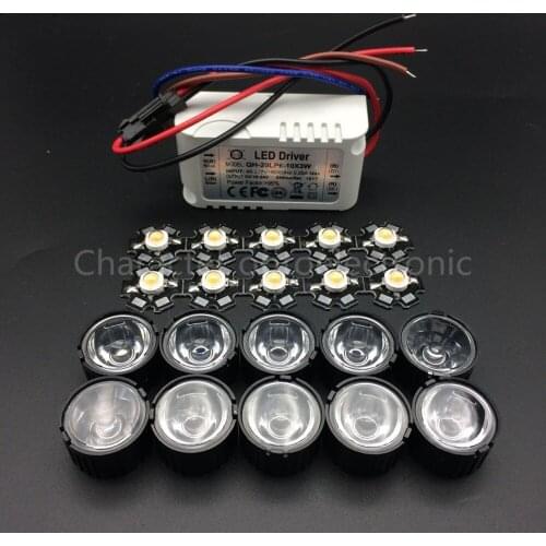 10pcs 3W Plant Grow Full Spectrum 400-840nm High Power LED + 10pcs 60 degree lens + 1pcs 6-10x3w driver
