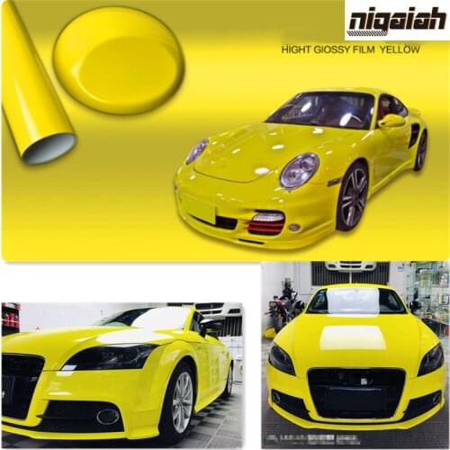 1.52*18m Premium Hight Glossy Film Yellow Vinyl Color changing film Wrap Carbon Vinyl Film Bubble Free Car Sticker