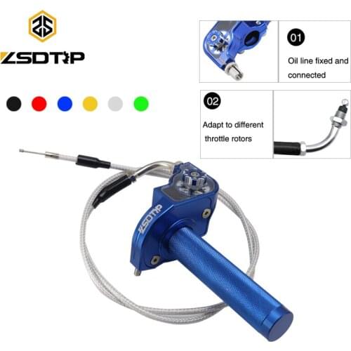 ZSDTRP Universal 22mm Throttle Grip Twist Quick Action Gas Throttle Settle+Elbow Cable Fit Dirt Pit Bike 50cc 110cc 125cc 250cc