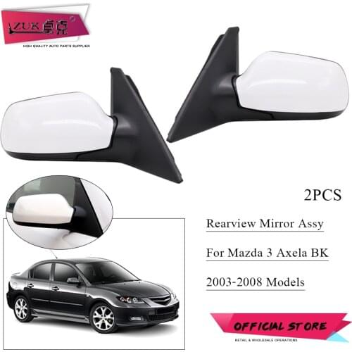 ZUK 2PCS For Mazda 3 Axela BK 2003-2009 Sedan Hatchback Exterior Rearview Door Mirror Assy 5-PINS With Electric Folding