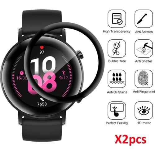 1-2pcs Tempered No Glass Film For Huawei Watch GT2 42MM Screen Protectors For Huawei Watch GT2 E GT 2E 46MM Full Protective Film