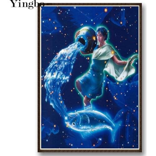 12 Constellations DIY Diamond Painting Aquarius Girl Diamond Embroidery Sale 5D Diamond Mosaic Picture Of Rhinestones