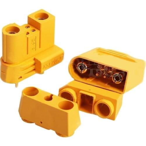 2PCs Amass AS120 Male/Female Plug Connector w Resistance RC Model FPV Racing Drone/Plant Protection UAV Lipo Battery Adapt Plug