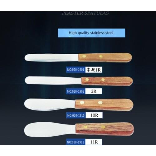 2pcs 11R Dental Alginate Mixing Plaster Spatula 10R Stainless Steel Dental Laboratory Gypsum Spatula Dental Lab Disposables