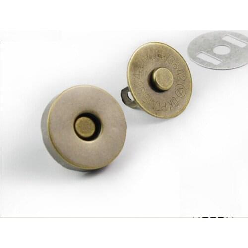 25 set/lot 14mm*3.5mm Antique Bronze silver Magnet Button for Bags Magnetic Handbag Bag clothes