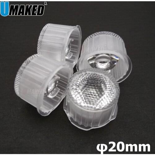20mm Waterproof LED Lenses 1/3W High power PMMA LED lens 30/60degree optical Beads Surface with bracket Holder