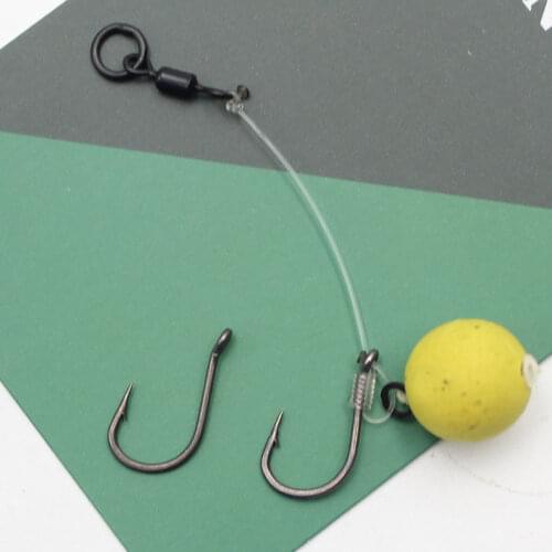 30PCS High Carbon Steel Carp Fishing Hook Fishing PTFE Carp Coarse Barbed Hook For Carp Fishing Rigs Fishing Accessories Tackle
