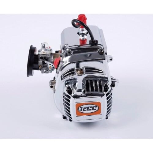 4 Bolts 32cc Chrome Engine (Walbro 1107 Carburetor and NGK Spark Plug) Fit for 1/5 HPI Rovan KM BAJA Losi 5ive T FG Rc Car Parts