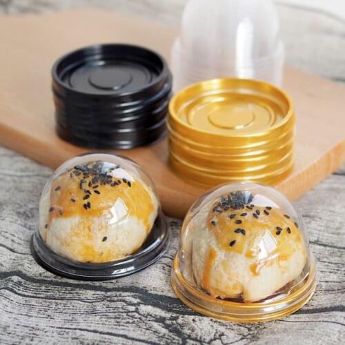 5/10Pcs Mini Round Moon Cake Container Trays Packaging Box Holder Wedding Party Mooncake Holders Baking Dessert Cake Boxes