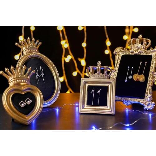 5 Model Luxury Baroque Style Gold Crown Decor Creative Resin Picture Poster Frames Photography Background Shooting Photo Props