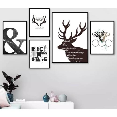 Abstract Black And White Canvas Painting Simple Symbol Printing Living Room Decoration Painting Picture Poster Home Decoration
